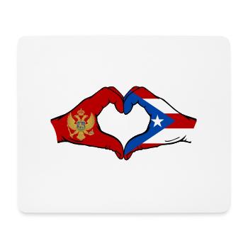 Montenegro Costa Rica Flag Hands Heart Shape - Mouse Pad (horizontal) - white - Front