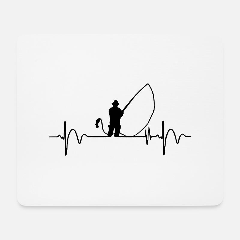 la vie de pêche - Tapis de souris (format paysage) - blanc
