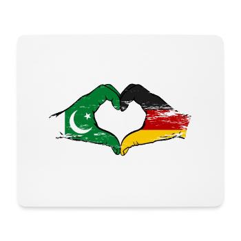 Pakistan Deutschland Flagge Haende Herz - Mousepad (Querformat) - Weiß - Vorne
