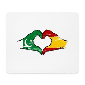 Pakistan Espagne Drapeau Main Coeur Forme - Tapis de souris (format paysage) - blanc - Devant