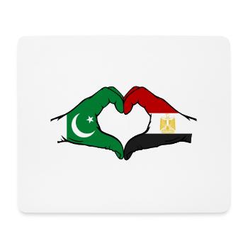 Pakistan Egypt Flag Hands Heart Shape - Mouse Pad (horizontal) - white - Front