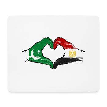 Pakistan Egypt Flag Hands Heart Shape - Mouse Pad (horizontal) - white - Front