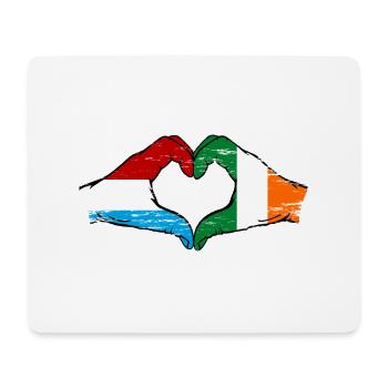Aiguilles du drapeau luxembourgeois de l’Irlande en forme de coeur utilisées - Tapis de souris (format paysage) - blanc - Devant
