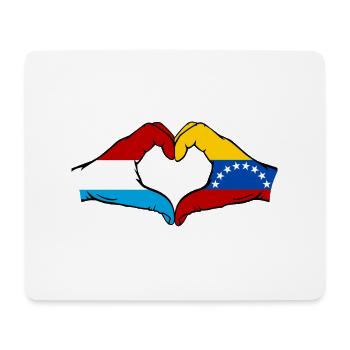 Luxembourg Venezuela Flag Hand Heart Shape - Mouse Pad (horizontal) - white - Front