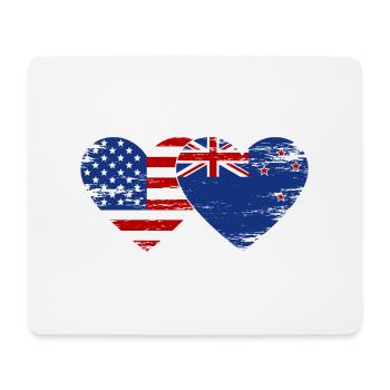 Drapeau des États-Unis de la Nouvelle-Zélande en forme de coeur utilisé - Tapis de souris (format paysage) - blanc - Devant