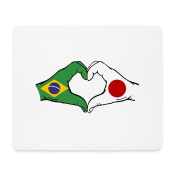 Brésil Japon Drapeau Mains Coeur Forme - Tapis de souris (format paysage) - blanc - Devant