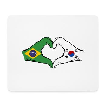 Brasilien Südkorea Hände Herzform - Mousepad (Querformat) - Weiß - Vorne