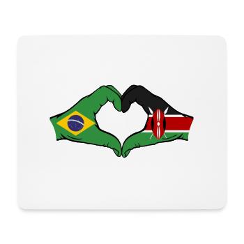 Brésil Kenya Drapeau Mains Coeur Forme - Tapis de souris (format paysage) - blanc - Devant