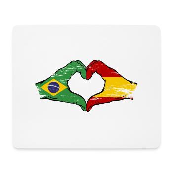 Brazil Spain Hands Heart Shape Used - Mouse Pad (horizontal) - white - Front