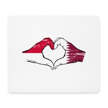 Monaco Katar Flagge Haende Herzform used - Mousepad (Querformat) - Weiß - Vorne