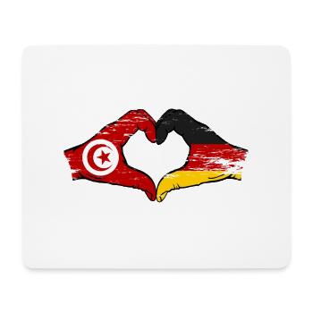 Tunesien Deutschland Flagge Hände Herzform used - Mousepad (Querformat) - Weiß - Vorne