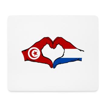 Tunisie Hollande Drapeau Mains Coeur Forme - Tapis de souris (format paysage) - blanc - Devant