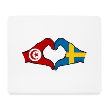 Tunisie Suède Drapeau Mains Coeur Forme - Tapis de souris (format paysage) - blanc - Devant