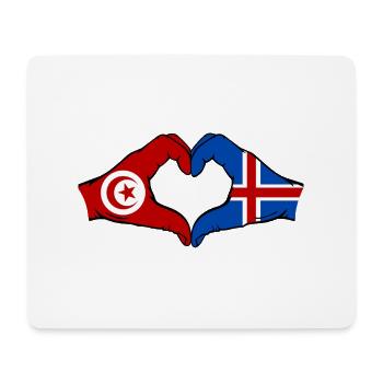 Tunisie Islande Drapeau Mains Coeur Forme - Tapis de souris (format paysage) - blanc - Devant