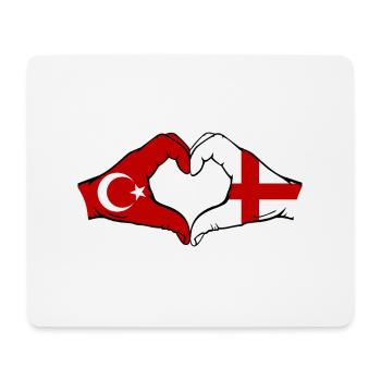 Türkei England Flagge Hände Herzform - Mousepad (Querformat) - Weiß - Vorne