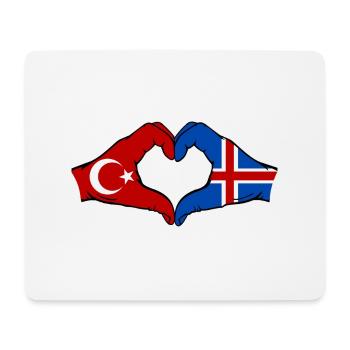 Türkei Island Flagge Hände Herzform - Mousepad (Querformat) - Weiß - Vorne