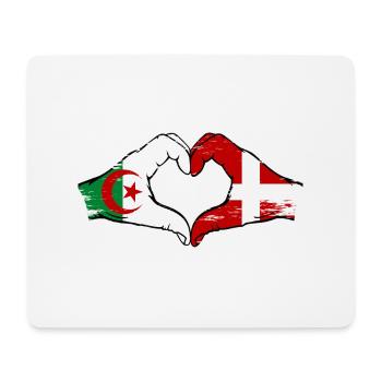 Algerien Dänemark Flagge Hände Herzform used - Mousepad (Querformat) - Weiß - Vorne