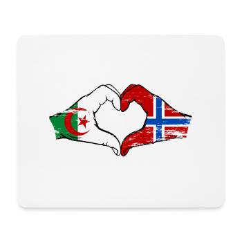 Algerien Norwegen Flagge Hände Herzform used - Mousepad (Querformat) - Weiß - Vorne
