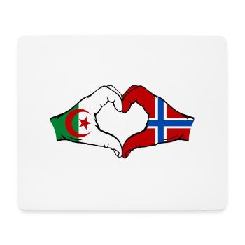 Algeria Norway Flag Hands Heart Shape - Mouse Pad (horizontal) - white - Front