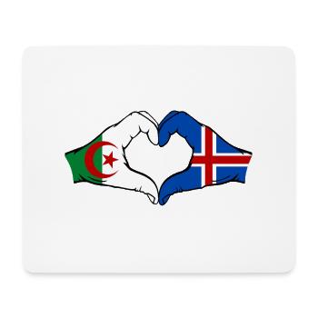 Algerien Island Flagge Hände Herzform - Mousepad (Querformat) - Weiß - Vorne