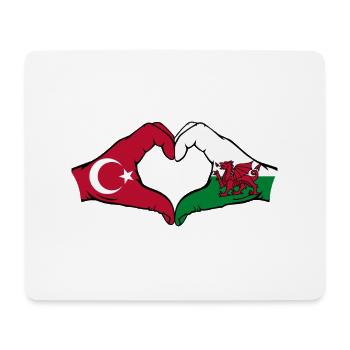 Türkei Wales Flagge Haende Herzform - Mousepad (Querformat) - Weiß - Vorne