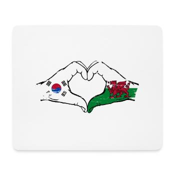 Südkorea Wales Flagge Hände Herzform used - Mousepad (Querformat) - Weiß - Vorne