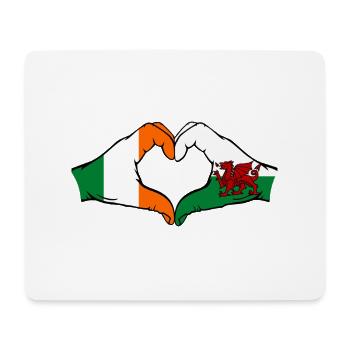 Irland Wales Flagge Hände Herzform - Mousepad (Querformat) - Weiß - Vorne