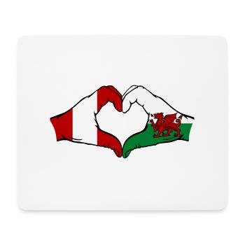 Peru Wales Flagge Hände Herzform - Mousepad (Querformat) - Weiß - Vorne