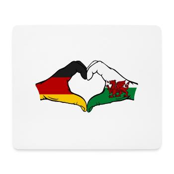 Deutschland Wales Flagge Hände Herzform - Mousepad (Querformat) - Weiß - Vorne