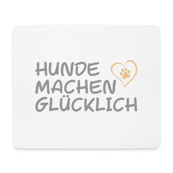 Hunde machen glücklich - Mousepad (Querformat) - Weiß - Vorne