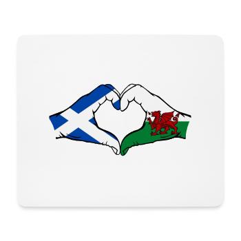 Ecosse Pays de Galles Drapeau Mains Coeur Forme - Tapis de souris (format paysage) - blanc - Devant