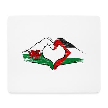 Wales Palästina Flagge Haende Herzform used - Mousepad (Querformat) - Weiß - Vorne