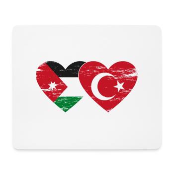Jordanie Turquie Drapeau Coeur Utilisé - Tapis de souris (format paysage) - blanc - Devant