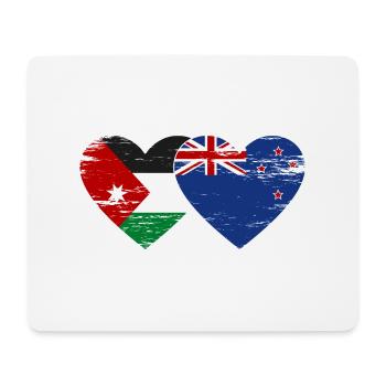 Jordanie Nouvelle-Zélande Drapeau Coeur Utilisé - Tapis de souris (format paysage) - blanc - Devant