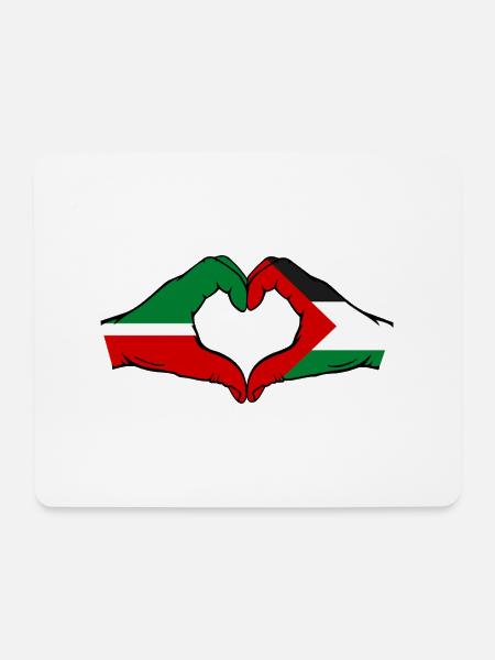 Tatarstan Palaestina Flagge Hände Herzform - Mousepad (Querformat) - Weiß