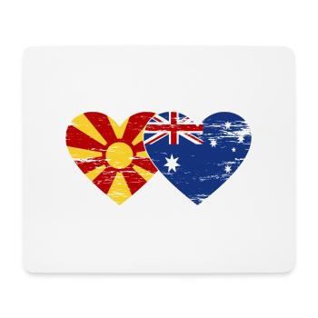 Macédoine Australie Drapeau Coeur Utilisé - Tapis de souris (format paysage) - blanc - Devant