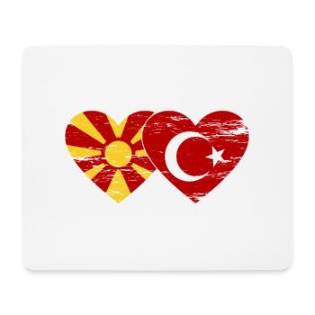 Macédoine Turquie Drapeau Coeur utilisé - Tapis de souris (format paysage) - blanc - Devant