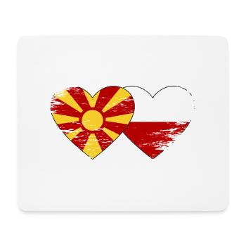 Macédoine Pologne Drapeau Coeur utilisé - Tapis de souris (format paysage) - blanc - Devant
