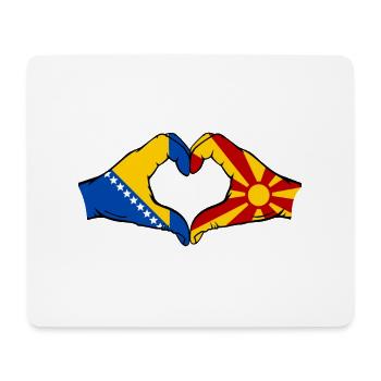 Bosnien Mazedonien Flagge Hände Herzform - Mousepad (Querformat) - Weiß - Vorne