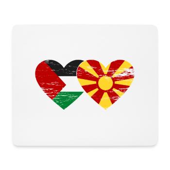 Drapeau de la Palestine et de la Macédoine utilisé - Tapis de souris (format paysage) - blanc - Devant