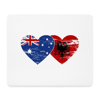 Australia Albania flag heart used - Mouse Pad (horizontal) - white - Front