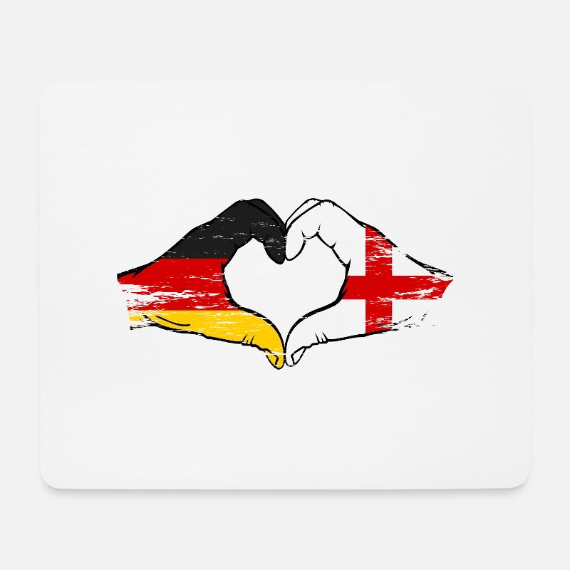 Germany England Flag Hands Heart Shape Used - Mouse Pad (horizontal) - white