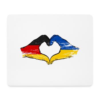 Germany Ukraine Flag Hand Shape Heart Shape Used - Mouse Pad (horizontal) - white - Front