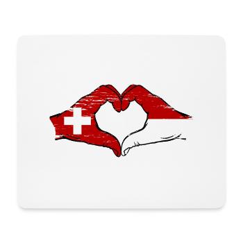 Suisse Monaco Drapeau Aiguilles Coeur Utilisé - Tapis de souris (format paysage) - blanc - Devant