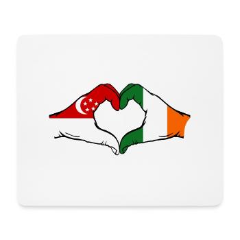 Singapur Irland Flagge Hände Herzform - Mousepad (Querformat) - Weiß - Vorne