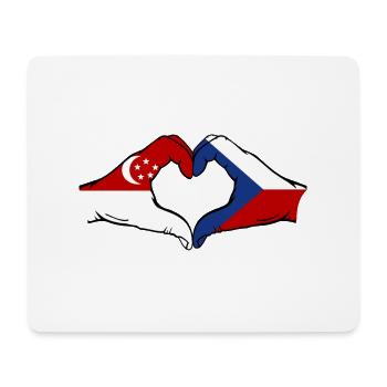 Singapur Tschechien Flagge Hände Herzform - Mousepad (Querformat) - Weiß - Vorne