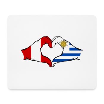 Peru Uruguay Flagge Hände Herzform - Mousepad (Querformat) - Weiß - Vorne