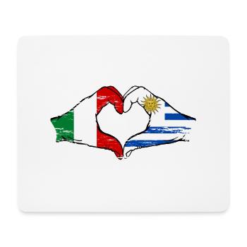 Italien Uruguay Flagge Hände Herzform used - Mousepad (Querformat) - Weiß - Vorne