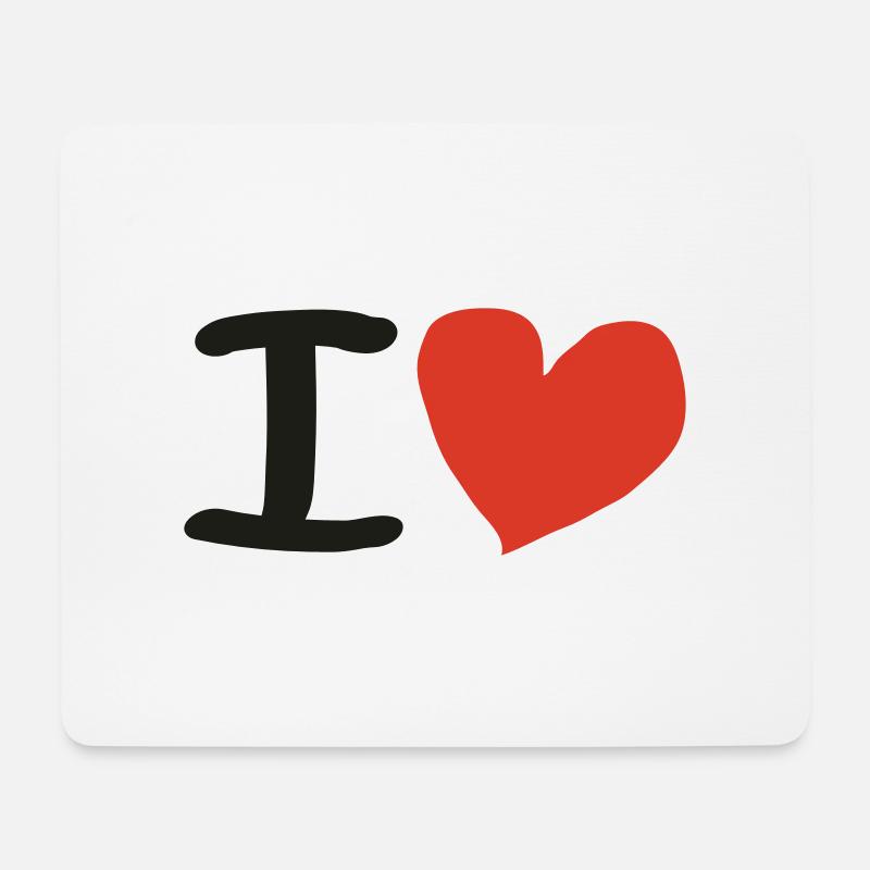 I Love - Mousepad (Querformat) - Weiß