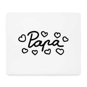 Papa - Herz - Line - Mousepad (Querformat) - Weiß - Vorne